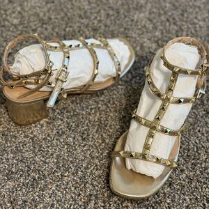 Gold Studded Women's Sandals